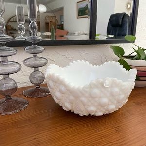 Vintage Large Milk Glass serving Bowl